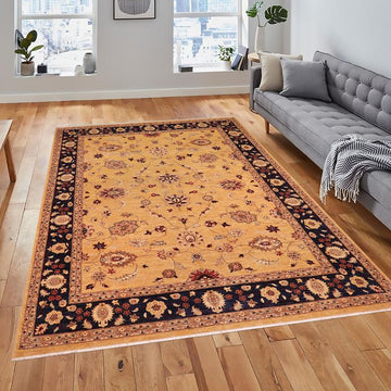 handmade Traditional Kafkaz Chobi Ziegler Gold Blue Hand Knotted RECTANGLE 100% WOOL area rug 9 x 11